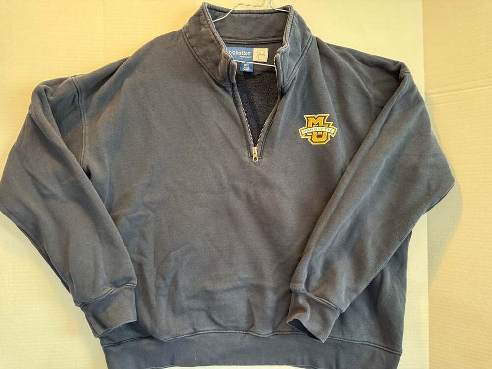 Gear For Sports Big Cotton Marquette Golden Eagles Quarter Zip Sweatshirt